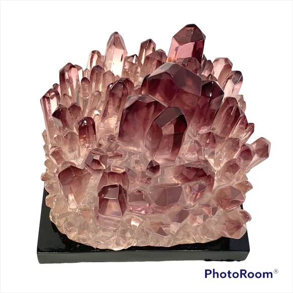 Faux Crystal Cluster Epoxy Large Display Decor Purple Clear Resin Geode amethyst - Picture 4 of 5